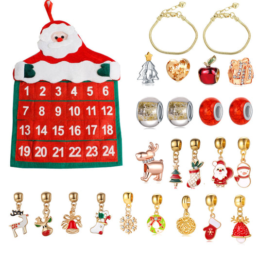 Christmas Ornaments Advent Handbag Bracelet Necklace Beaded Gift Set